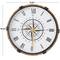 20" Brown Stainless Steel Compass Wall Clock with Rope Accents